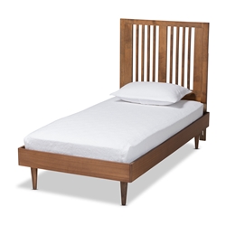 Baxton Studio Harena Modern and Contemporary Transitional Ash Walnut Finished Wood Twin Size Headboard